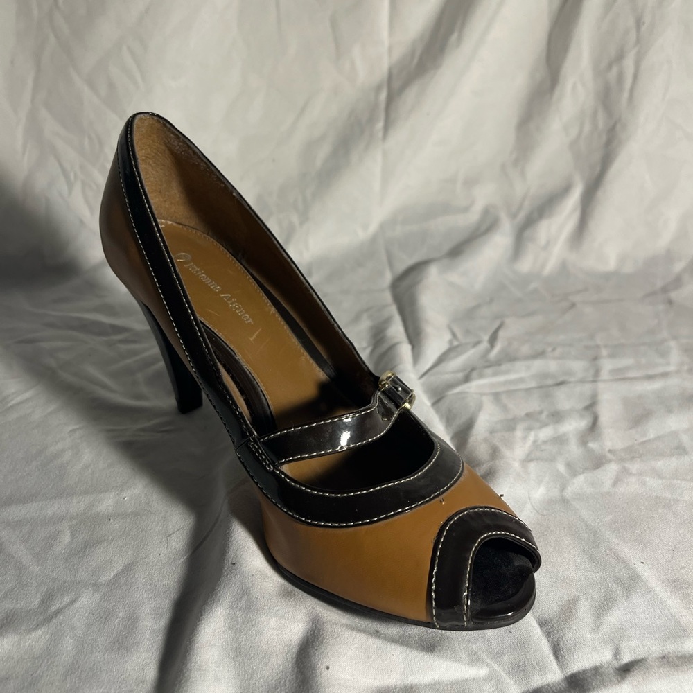 Etienne Aigner Brown and Caramel Heels
